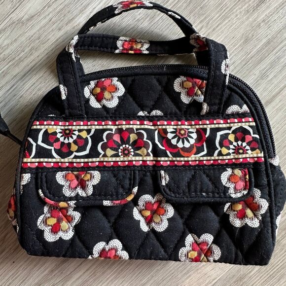 Vera Bradley Black & Red Pirouette Pattern Mini Bowler Shoulder Bag - Picture 2 of 6